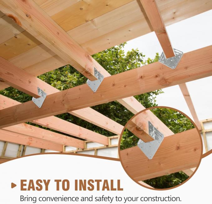 Hurricane Ties untuk Rafters Heavy Duty Galvanized Joist Hangers Hurricane Straps untuk Joists Kayu Struktur Kayu 4