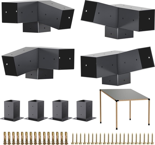 Latest company news about 15 ° kurung atap miring 75 ° braket sudut pergola dengan kit gazebo pasca dasar untuk 4x4 '' balok kayu gudang kayu kayu