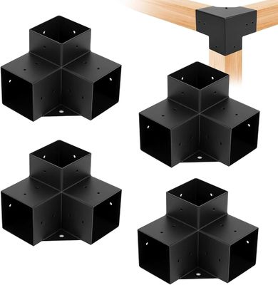 Outdoor Modern Pergola Bracket Set Kayu Post Base Kit Dengan Baja Brackets Modular Ukuran Pergola Bracket Kits