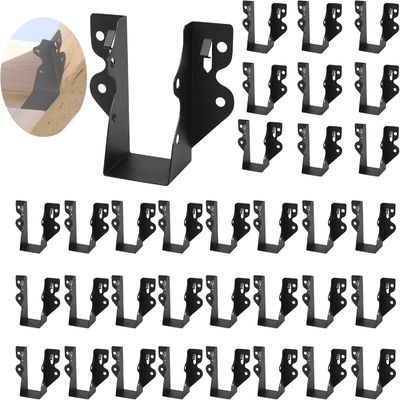 2x4 Joist Hangers Hurricane Ties untuk Rafters Tie Brackets Black Powder Coating Joist Brackets untuk Plafon Joists dan lantai Deck