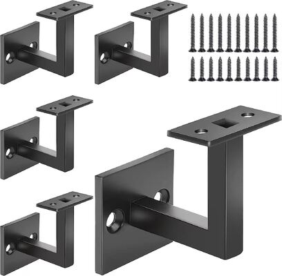 Stainless Steel 304 Fixed Handrail Bracket dengan Matte Black Powder Coating dan Dimensi yang Dapat Dikustomisasi untuk Dukungan Railing Tangga
